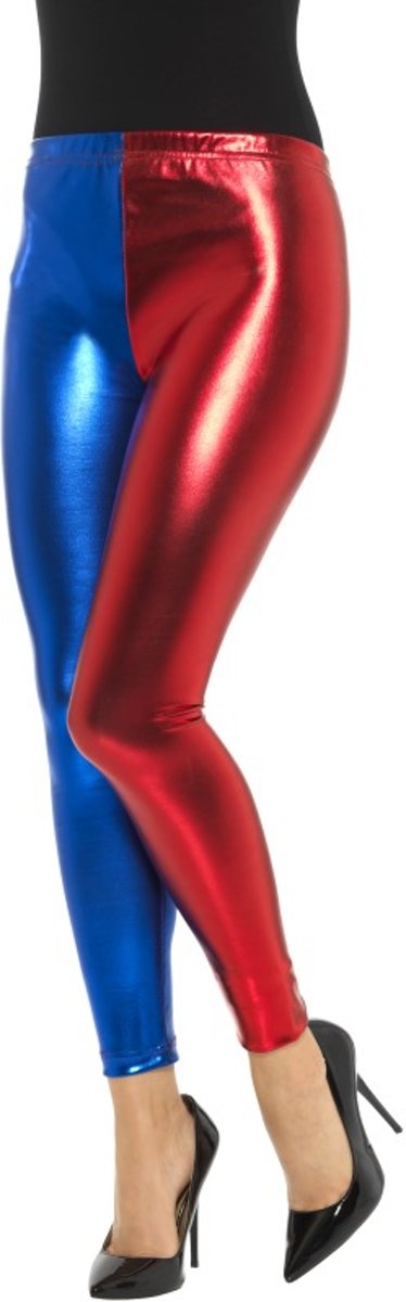 Harley Quinn Legging Rood en Blauw | maat M (40-42)